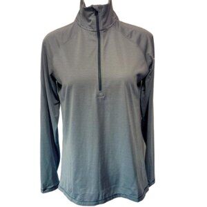 Under Armour Gray/White Striped Lightweight Heat Gear Polyester Top Size S #1132